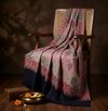 Naqsh-e-Kashmir Woven Kani Jacquard Floral Shawl with Traditional Black Border & Panel