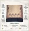 Naqsh-e-Kashmir Woven Kani Jacquard Paisley Beige Shawl with Inner Bootas & Solid Panel