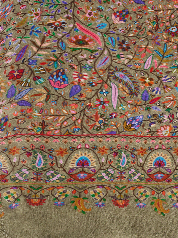 Printed Bamboo Silk Women Shawl – Bottle Green Floral Statement Wrap (80 x 40 Inches)