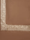 Brown Woolen Women Shawl with Gold Border – 80x40 Inches