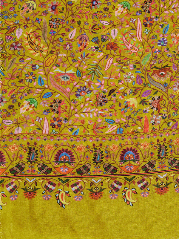 Printed Bamboo Silk Mens Shawl – Mustard Floral Classic Wrap (80 x 40 Inches)