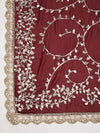 Maroon Georgette Dupatta with Hand Gota Patti Work (Size: 2.5x1 m Approx)