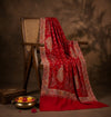 Naqsh-e-Kashmir Kani Woven All-Over Paisley Jacquard Red Shawl