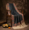 Naqsh-e-Kashmir Woven Kani Jacquard Grey Shawl with Solid Panel & Traditional Border