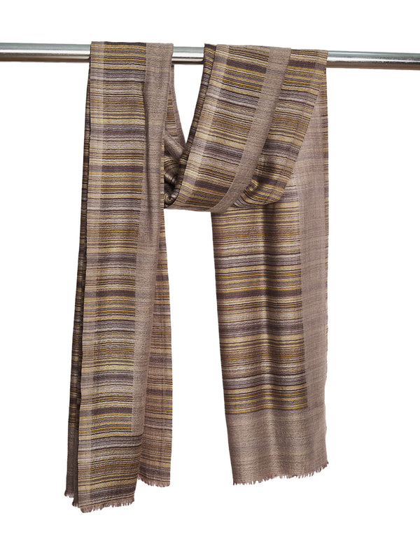 Reversible Woolen Mens Stole with Classic Striped Weave | Elegant Winter Wrap (80 × 28 Inches)