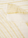 White & Olive Cotton Dupatta with Subtle Striped Weave and Woven Border (Size: 2.5x1 m Approx)