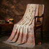Naqsh-e-Kashmir Woven Kani Jacquard White Shawl with All-Over Buttis & Solid Panel