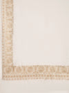 White Woolen Women Shawl with Gold Border – 80x40 Inches