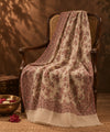 Naqsh-e-Kashmir All-Over Floral Woven Kani Jacquard Wool Blend Beige Shawl