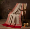 Naqsh-e-Kashmir Woven Kani Jacquard Maroon Shawl with Solid Panel & Traditional Border