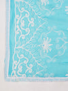 Sky Blue Karachi Chiffon Dupatta with Elegant Thread Embroidery (Size: 2.5x1 m Approx)