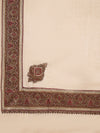 Beige Woolen Women Shawl with Intricate Embroidered Detailing – Winter Wrap (80 x 40 Inches)