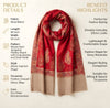 Naqsh-e-Kashmir Woven Kani Jacquard Paisley Red Shawl with Inner Bootas & Solid Panel