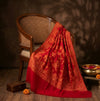 Naqsh-e-Kashmir All-Over Floral Woven Kani Jacquard Wool Blend Red Shawl