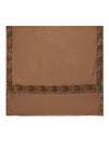 Woolen Women Shawl in Brown with Embroidered Traditional Border (80 x 40 Inches)