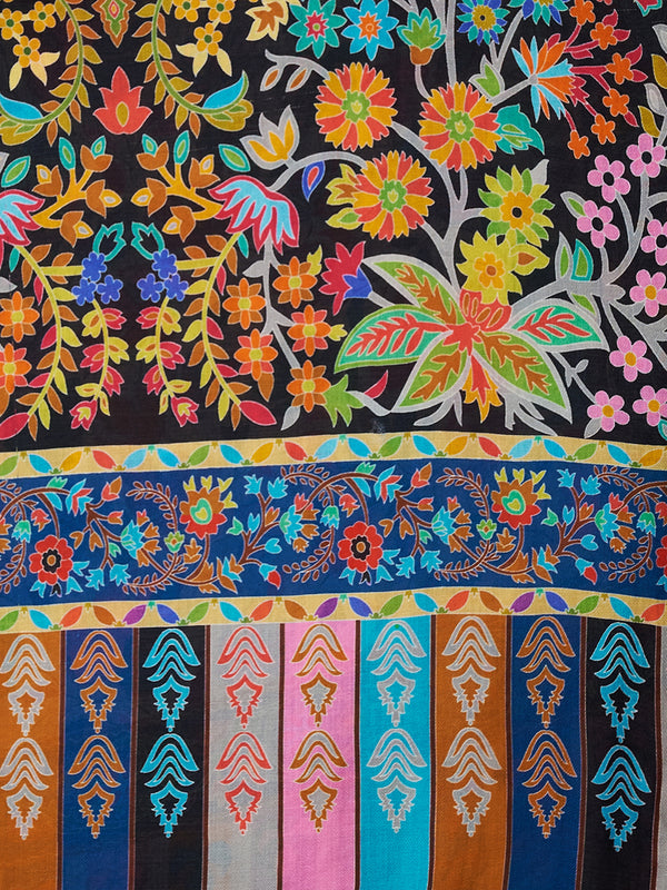 Bamboo Silk Heritage Printed Women Stole | Elegant Artisanal Statement Wrap (80 × 28 Inches)