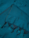 Blue Chanderi Cotton Dupatta with Subtle Floral Embroidery (Size: 2.5x1 m Approx)