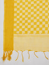 Sunshine Yellow Cutwork Cotton Dupatta with Tassels (Size: 2.5x1 m Approx)