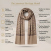 Mir-e-Khas Men's Kashmir-Inspired Jamawar Floral Paisley Vine Beige Shawl