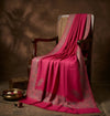 Mir-e-Khas Men's Kashmir-Inspired Kani Paisley & Geometric Border Wool Blend Red Shawl