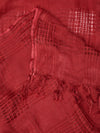 Red Cotton Woven Check Dupatta with Tassel Detailing (Size: 2.5x1 m Approx)