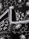Black Karachi Chiffon Dupatta with Elegant Thread Embroidery (Size: 2.5x1 m Approx)