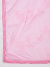 Soft Pink Ombre Dupatta with Cotton Thread Floral Embroidery & Lace Border (Size: 2.5x1 m Approx)