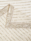 Ivory Chinon Dupatta with Gold Stripe Sequin Work & Gota Border (Size: 2.5x1 m Approx)