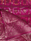Rani Bandhani Banarasi Gharchola Silk Dupatta with Zari Border (Size: 2.5x1 m Approx)