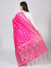 Rani Paithani Silk Dupatta with Traditional Peacock Motifs (Size: 2.5x1 m Approx)