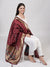 Maroon Paithani Silk Dupatta with Gold Zari Butti & Traditional Border (Size: 2.5x1 m Approx)