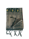 Bottle Green Paithani Silk Dupatta with Floral Zari Jaal & Traditional Border (Size: 2.5x1 m Approx)