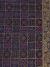 Blue Paithani Silk Dupatta with Geometric Zari Jaal & Traditional Border (Size: 2.5x1 m Approx)