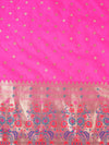 Rani Paithani Silk Dupatta with Gold Zari Butti & Traditional Border (Size: 2.5x1 m Approx)