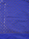 Blue Banarasi Silk Dupatta with Gold Zari Buti & Ornate Border (Size: 2.5x1 m Approx)
