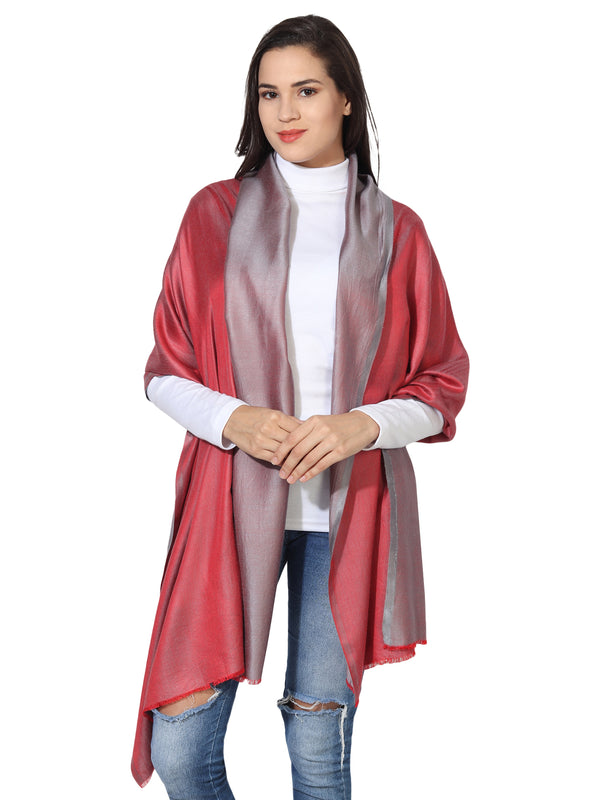 Reversible Bamboo Silk Women Stole | Elegant Dual-Tone Statement Wrap (80 × 28 Inches)