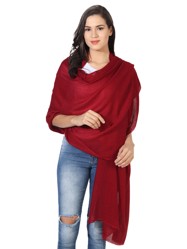 Micro Wool Solid Women Stole | Lightweight Essential (80 × 28 Inches)