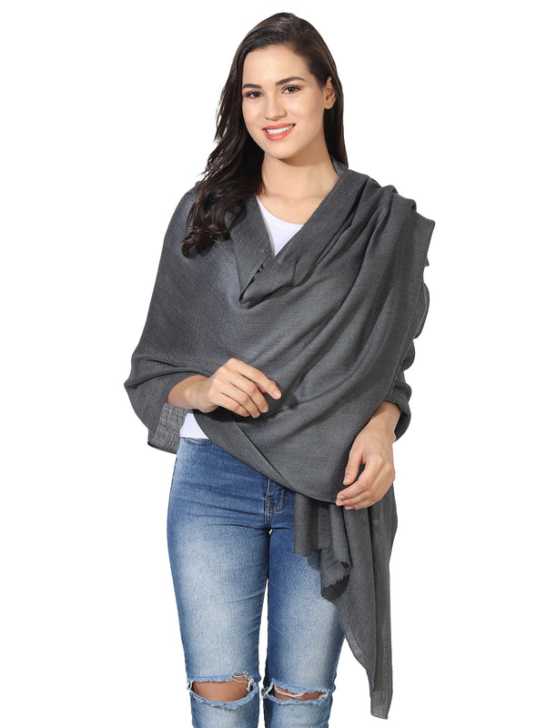 Micro Wool Solid Women Stole | Lightweight Essential (80 × 28 Inches)