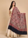 Naqsh-e-Kashmir Woven Kani Jacquard Floral Shawl with Traditional Black Border & Panel