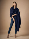 Everyday Micro Wool Solid Blue Stole | Soft & Lightweight Wrap
