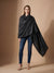 Everyday Micro Wool Solid Black Stole | Soft & Lightweight Wrap