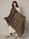 Woolen Zig-Zag Moonlight Zari Women Stole | Traditional Winter Wrap (80 x 28 Inches)