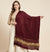 Luxurious Gajji Silk Maroon Dupatta with Bandhani Dots & Zari Border