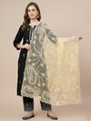 Lemon Organza Embroidered Dupatta for Women with Paisley & Floral