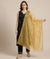 Designer Twill Net Women Gold Dupatta with 2 Side Scalloped Border & Buti Embellishment
