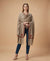 Regal Woven Border Accent Corner Wool Blend Beige Stole| Kashmiri Inspired