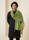Fendi Mens Dupatta – Green Tone with Lace Border & Latkan Finish