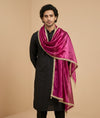 Fendi Mens Dupatta – Wine Tone with Lace Border & Latkan Finish