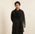 Nazneen Chiffon Mens Dupatta – Solid Black with Elegant Lace Border
