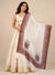 Naqsh-e-Kashmir Inspired Kingri Design Jacquard Woven White Shawl with Floral Border